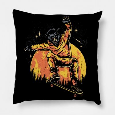 Teenage Werewolf Throw Pillow Official Skateboard Merch