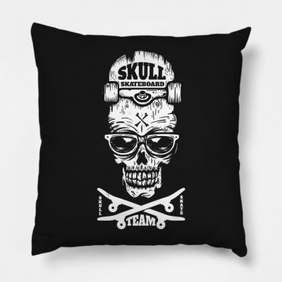 Skate Skull Throw Pillow Official Skateboard Merch