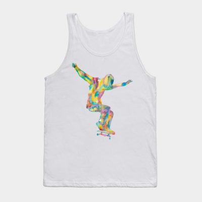 Skateboard Art Print Watercolor Painting Gift Draw Tank Top Official Skateboard Merch