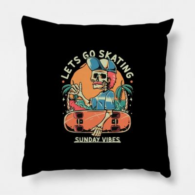 Lets Go Skateboard Throw Pillow Official Skateboard Merch