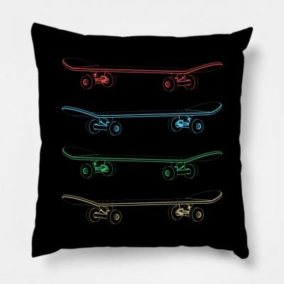 Four Skateboards Throw Pillow Official Skateboard Merch