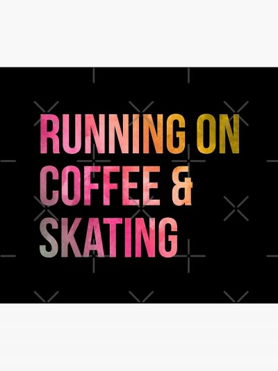 Skateboarding Running On Coffee And Skating In Watercolor Tapestry Official Skateboard Merch