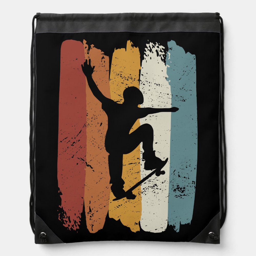 retro vintage skateboard drawstring bag - Skateboard Gifts