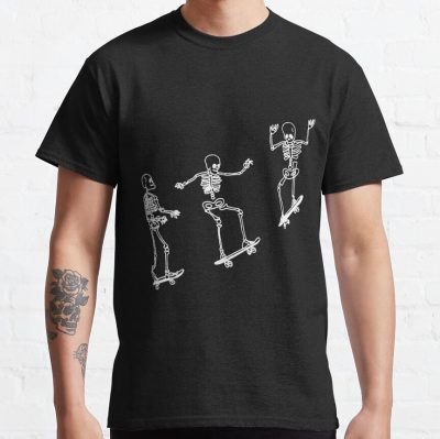 Funny Skeleton Skateboard T-Shirt Official Skateboard Merch