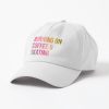 Skateboarding Running On Coffee And Skating In Watercolor Cap Official Skateboard Merch