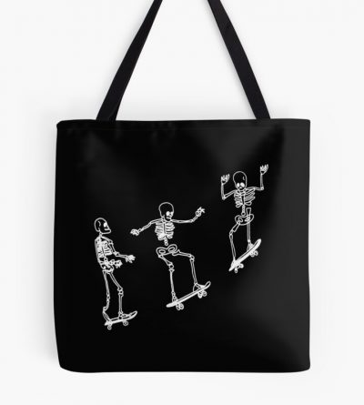 Funny Skeleton Skateboard Tote Bag Official Skateboard Merch