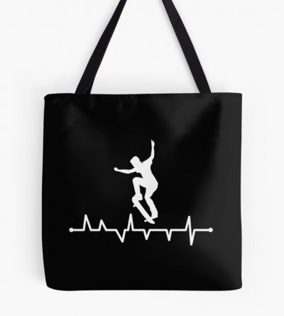 Skateboard Heartbeat Tote Bag Official Skateboard Merch