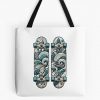 Tropical Wave Pattern On Skateboard Tote Bag Official Skateboard Merch