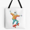 Halloween Spooky, Ghost Playing Skateboard Tote Bag Official Skateboard Merch