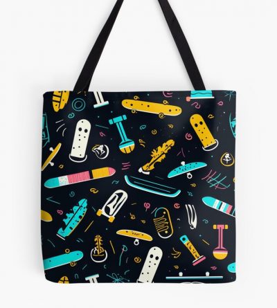 Minimalist Skateboard Culture Seamless Artwork 01 : Minyu Tote Bag Official Skateboard Merch