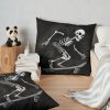 Hooligan Skeleton Riding On A Skateboard Throw Pillow Official Skateboard Merch