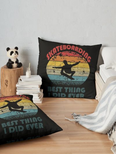 Skateboard Throw Pillow Official Skateboard Merch