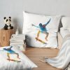 Man Skateboard 01 In Watercolor Throw Pillow Official Skateboard Merch