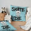 Skateboard And Skull 2 Throw Pillow Official Skateboard Merch