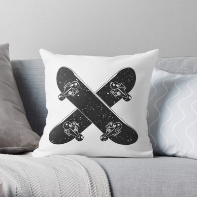 Skateboard X Throw Pillow Official Skateboard Merch