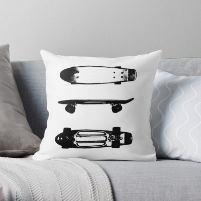 The Skateboard Throw Pillow Official Skateboard Merch