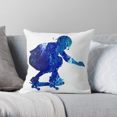 Skateboarder Throw Pillow Official Skateboard Merch