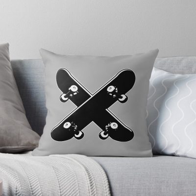 Skate X Throw Pillow Official Skateboard Merch