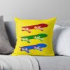 Three Skateboards Throw Pillow Official Skateboard Merch