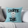 Skateboard And Skull 2 Throw Pillow Official Skateboard Merch