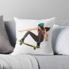 Skateboard Chick Throw Pillow Official Skateboard Merch