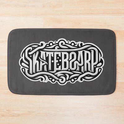 Monochrome Skateboard Elegance Bath Mat Official Skateboard Merch