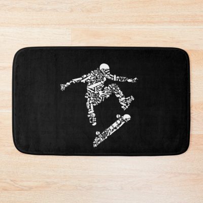 Skateboard Pattern Bath Mat Official Skateboard Merch