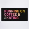 Skateboarding Running On Coffee And Skating In Watercolor Mouse Pad Official Skateboard Merch