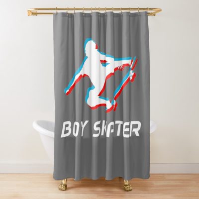 Boy Skater Tiktok Style Shower Curtain Official Skateboard Merch