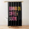 Skateboarding Running On Coffee And Skating In Watercolor Shower Curtain Official Skateboard Merch