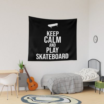 Keep Calm And Play Skateboard. Tapestry Official Skateboard Merch