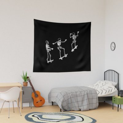 Funny Skeleton Skateboard Tapestry Official Skateboard Merch