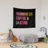 Skateboarding Running On Coffee And Skating In Watercolor Tapestry Official Skateboard Merch