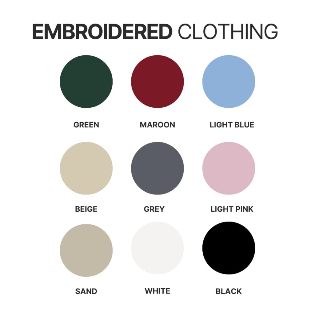 Embroidered clothing color chart 1024x1024 2 - Skateboard Gifts Store