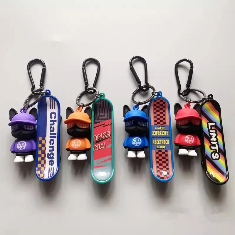 kf S36e9910f33574ffbbc0cc8bac4f0d567Q New Creative keychain Street Skateboard Bear Doll Hipster Cool Personality Car keychain Chain Bag Pendant Gift - Skateboard Gifts Store